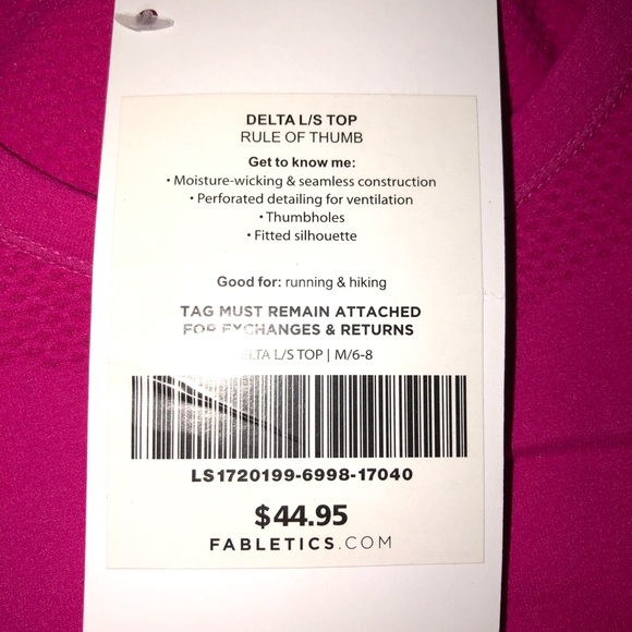 NWT Fabletics Delta L/S Top size Medium - Picture 7 of 8